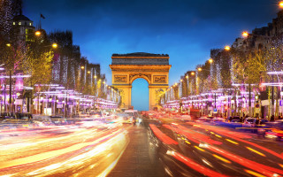City street tower night lights - bernard meninsky free wallpaper
