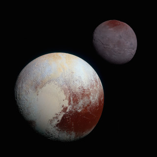 Red white planets dark sky - dark free wallpaper