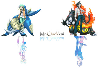 Anime characters sitting white background - a caption below free wallpaper