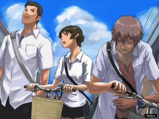 Couple biking street bucket handlebars - a street next free wallpaper