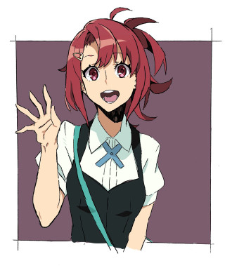 Girl red hair cross hand - de stijl free wallpaper