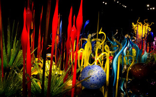 Glass flowers kinetic abstract planet - the ceiling free wallpaper for desktop