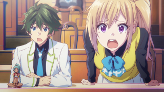 Anime characters surprised at table - the other looking free wallpaper