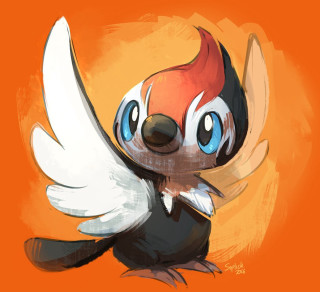 Red head blue eyes orange - its back free wallpaper