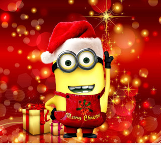 Minion santa hat christmas present - present free wallpaper