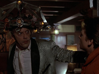 Man weird hat talking another - cybernetic free wallpaper