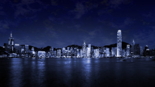 City skyline night water boat 8 - cui bai free wallpaper
