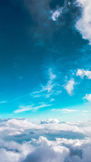 Plane flying high clouds blue - david imms free wallpaper