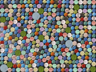 Large group buttons arranged pattern - analytical art free wallpaper
