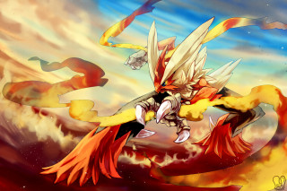 Cartoon person sword fire smoke - a sword in the air free wallpaper