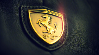 Ferrari emblem black leather red - luxury free wallpaper
