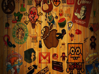 Wooden wall stickers brands coffee - else alfelt free wallpaper