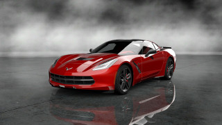 Red sports car foggy background - foggy free wallpaper
