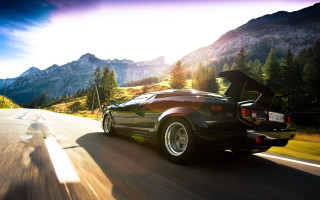Car driving road trunk open - outrun free wallpaper