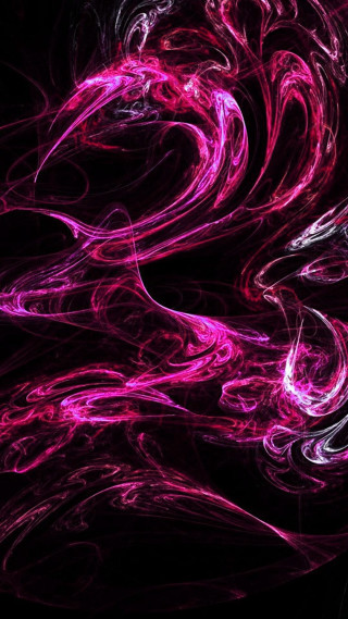 Pink swirl black background white - a computer free wallpaper