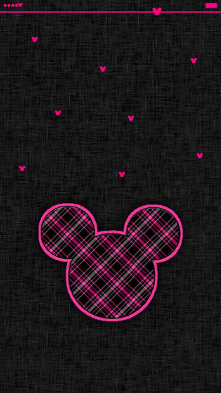Pink mickey mouse face black - holography free wallpaper