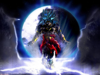 Man in armor tunnel moonlight - a full moon behind free wallpaper