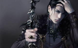 Woman sword chain neck black - dark fantasy art free wallpaper