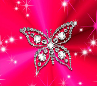 Pink background butterfly stars side - a pink background free wallpaper