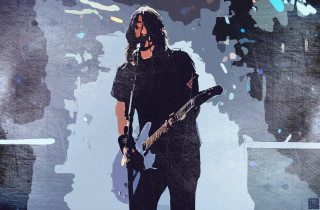 Man guitar grungy wall background - david boyd free wallpaper