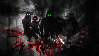 Dark room green eyes demon - the wall free wallpaper for desktop