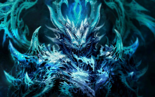 Blue dragon large wings water 2 - large wing free wallpaper