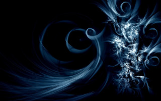 Blue abstract background swirls bubbles 5 - a white swirl free wallpaper