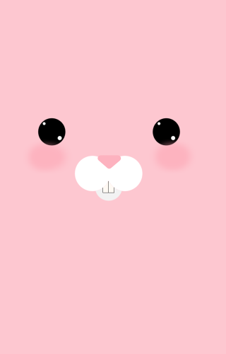 Pink bear face black eyes - net art free wallpaper