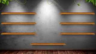 Shelves plants wall wooden floor - a wooden floor free wallpaper
