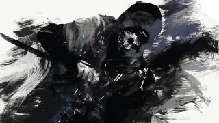 Man hat sword skull arm - game art free wallpaper