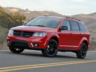 Red dodge suv driving forest - a yellow line free wallpaper
