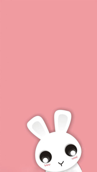 White rabbit black eyes pink - a white rabbit free wallpaper