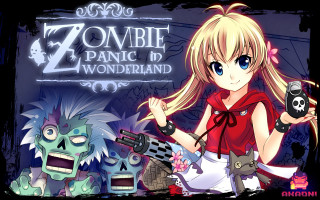 Girl holding gun zombie doll - her chest free wallpaper