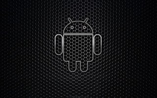 Black background white outline robot 3 - free technology wallpaper for desktop