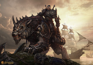 Giant monster horns back water - a giant monster free wallpaper