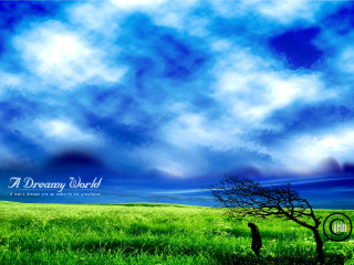 Tree field sky quote dream - matte fantasy painting free wallpaper