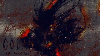 Woman black hair red paint - a painting of a woman free wallpaper