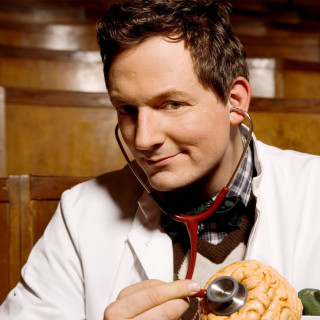 Man white coat stethoscope brain - dr. atl free wallpaper