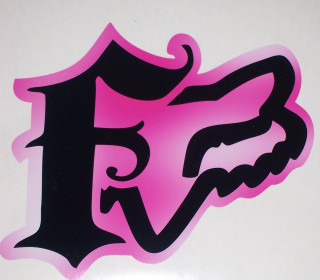 Pink black sticker letter f - logo free wallpaper