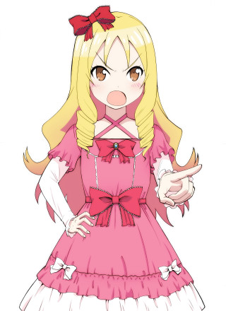 Girl pink dress red bow 2 - her head and a hand free wallpaper
