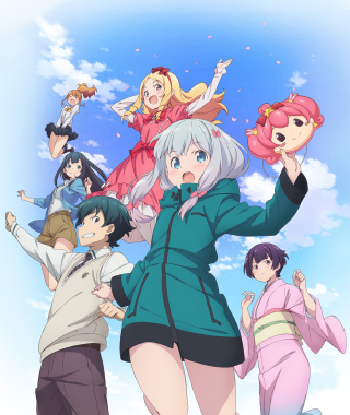 Anime characters blue sky clouds 13 - cloud free wallpaper