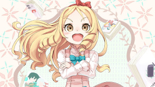 Cartoon girl bow pink dress - a bow free wallpaper