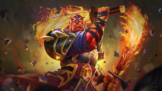 Man holding sword fireball painting - a painting of a man holding free wallpaper