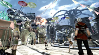 Video game city balloons man - a video game scene free wallpaper
