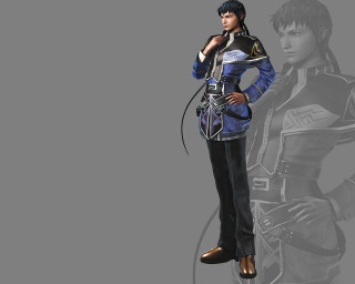 Woman blue jacket black pants - dai jin free wallpaper