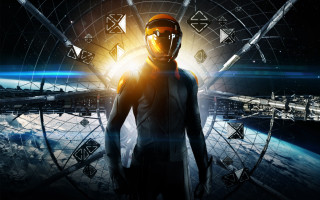 Man space suit futuristic background - a sun free wallpaper