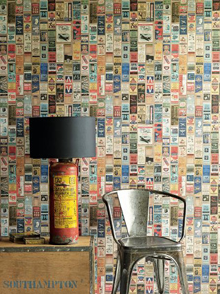 Chair lamp newspaper wall table - a wall free wallpaper