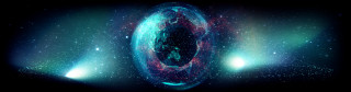 Blue red object black background 2 - object in the middle free wallpaper
