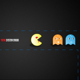 Black background pacman faces colored - a wireframe diagram free wallpaper