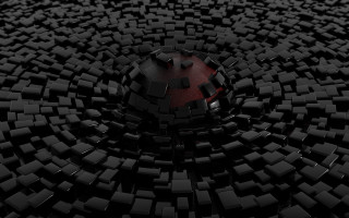 Black red object surrounded smaller - a circle free wallpaper